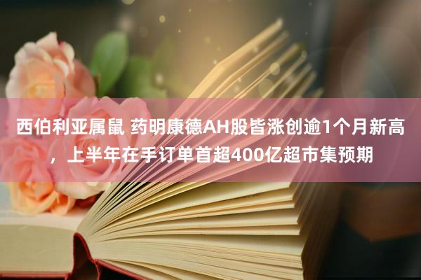 西伯利亚属鼠 药明康德AH股皆涨创逾1个月新高，上半年在手订单首超400亿超市集预期