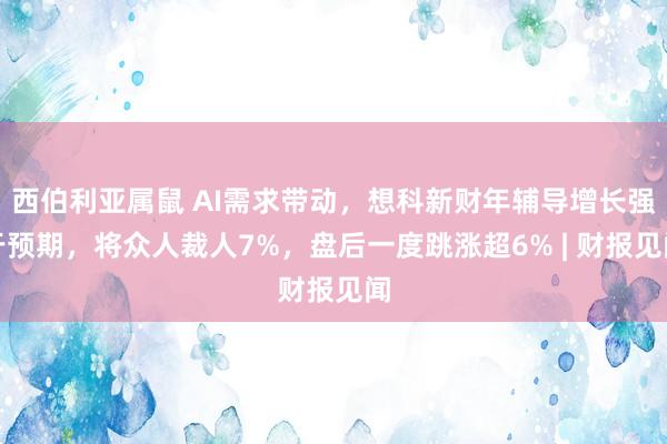 西伯利亚属鼠 AI需求带动，想科新财年辅导增长强于预期，将众人裁人7%，盘后一度跳涨超6% | 财报见闻