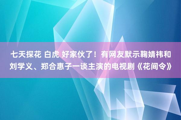 七天探花 白虎 好家伙了！有网友默示鞠婧祎和刘学义、郑合惠子一谈主演的电视剧《花间令》