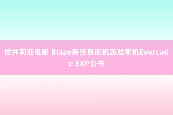 樱井莉亚电影 Blaze新经典街机游戏掌机Evercade EXP公布